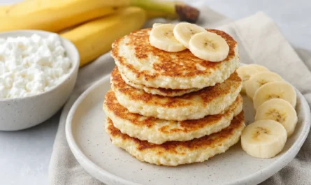 Fit placuszki z serka wiejskiego i banana - przepis