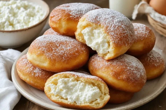 Pączki z serka wiejskiego – miękkie i domowe
