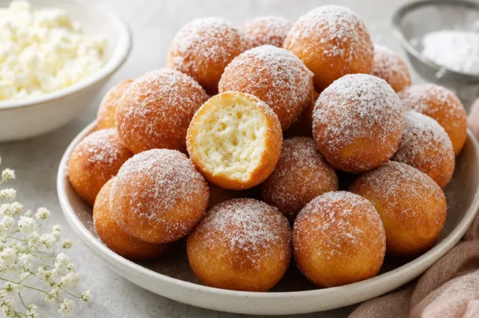 Mini pączki z serka wiejskiego – puszyste i małe