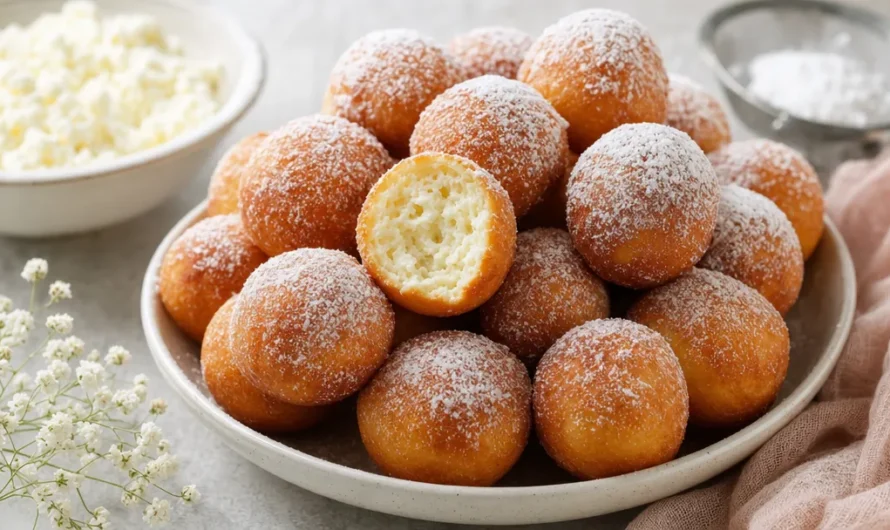 Mini pączki z serka wiejskiego - puszyste i małe