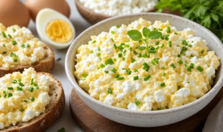 Pasta jajeczna z serkiem wiejskim - lekka na kanapki